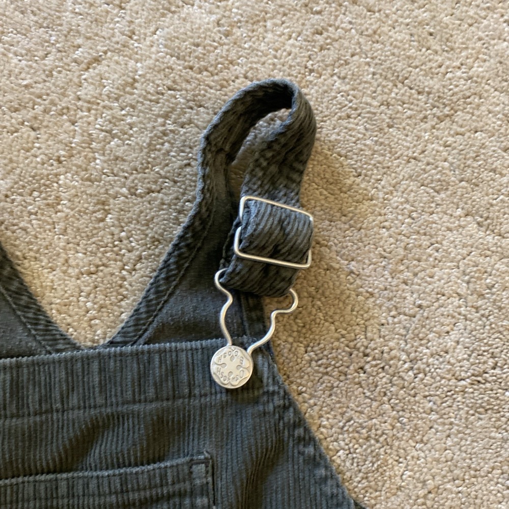 VINTAGE OSHKOSH TODDLER OLIVE GREEN CORDUROY OVERALLS BIB POCKET SIZE 18 MTHS - Picture 8 of 16